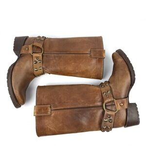 Corral Boots 7 Womens Leather Harness Studded Western Riding Boot Cowgirl